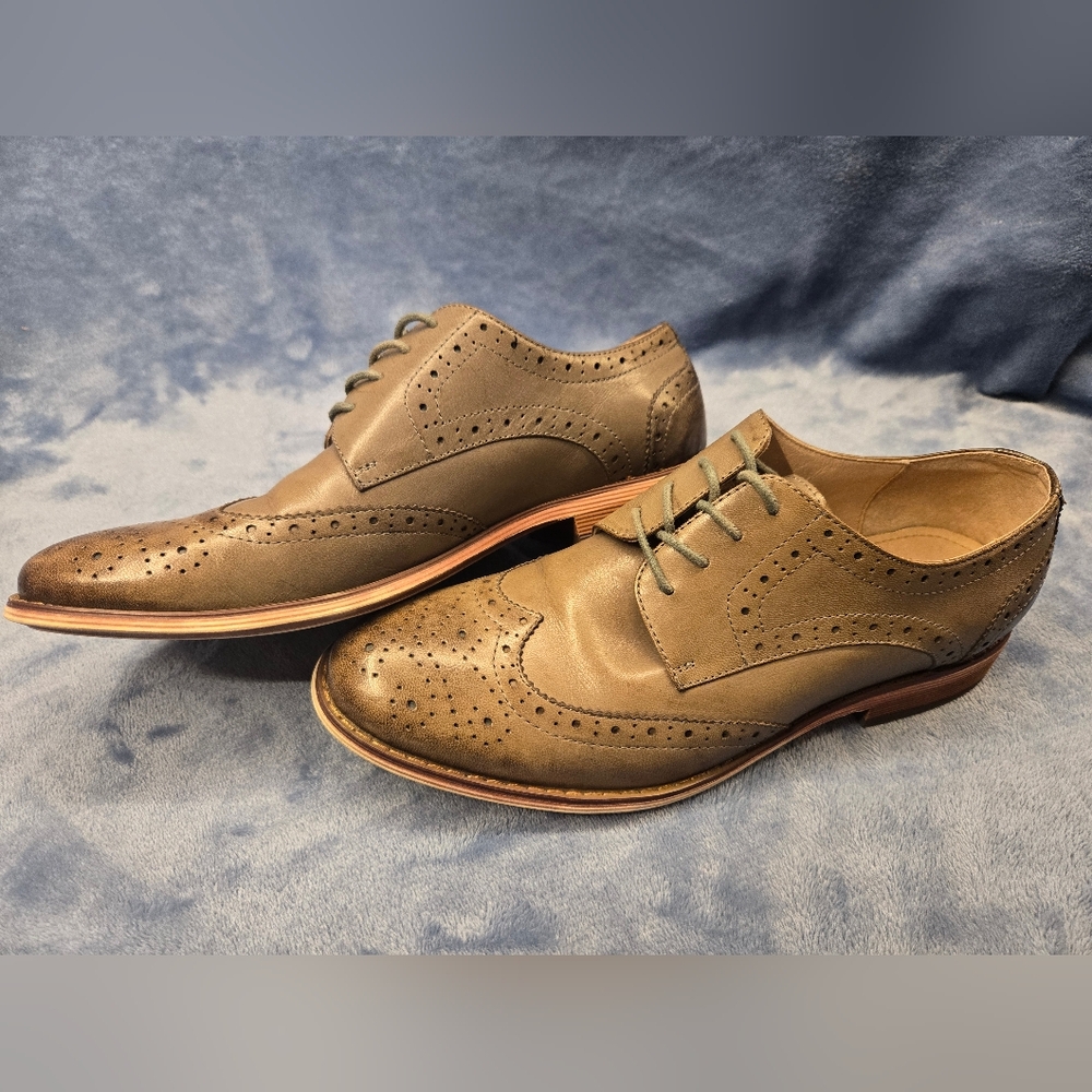 Beautoday Mens Size 9 Dress Shoes Oxfords Tan/gray